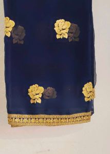 Elegant Blue Floral Saree