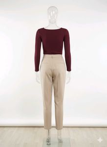 Burgundy Square Neck Top