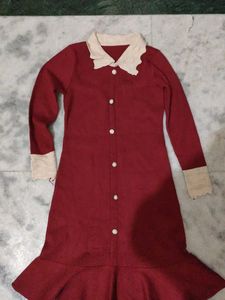 Elegant Button-Down Knit Dress