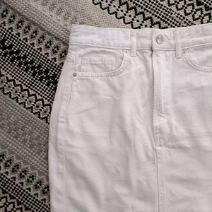 White Denim Mini Skirt