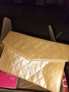 Quilted Gold Clutch By Plum