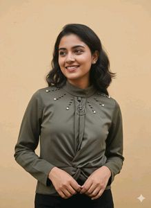 crop top mock high neck