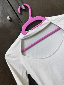White Cut Out Top