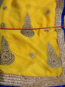 Yellow Embroidered Saree