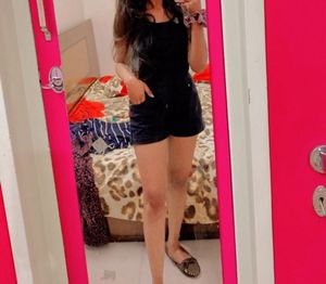 Black Short Dungaree With Pocket &amp; Button At Side