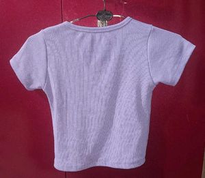 Lilac Ribbed Crop Top