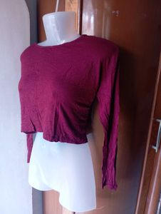 Maroon Crop Top