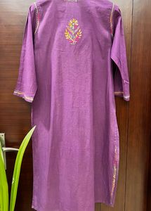 Embroidered Purple Kurta