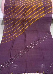 Pure Muslin Real Mirror Work Saree