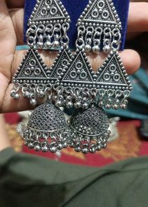 Beautiful Geometric Shape Oxidize Jhumka