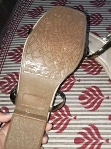 Metallic Strap Flat Sandals