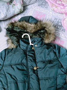 teal green Puffer winter Jacket
