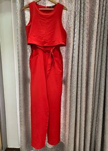Solid Red Jumpsuit