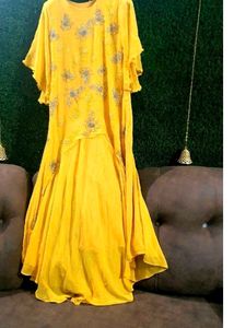Beautiful yellow hand work dress