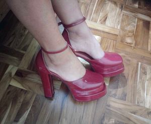 Burgundy Platform Heels