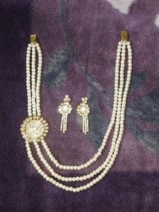 Royal Pearl Necklace & Earring Set