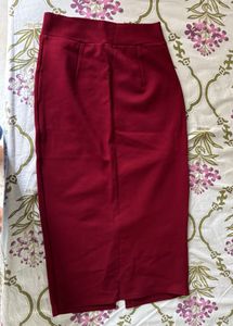 Burgundy Pencil Skirt