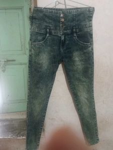 High Waisted Acid Wash Jeans