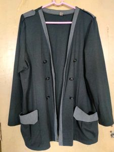 Elegant Grey Buttoned Coat