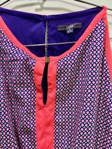 Stylish Purple and Neon Pink Geometric dress