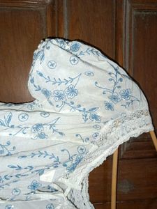 White Cotton Embroidered Top With Sequence