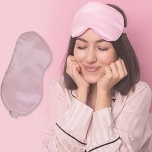 pink satin eye mask