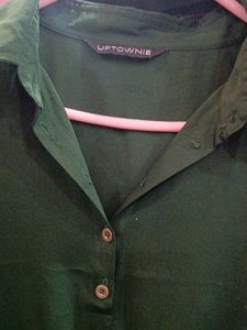 Straight Green Dress  Casual Waer