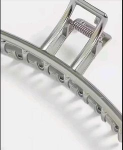 Sleek Silver metal Hair Claw Clip