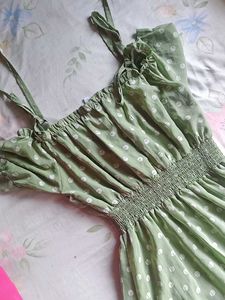 Olive Green Polka Dot Dress