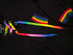Black Hoodie with Rainbow Laces