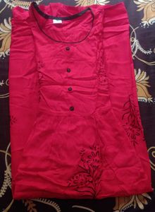 Red Floral Kurta