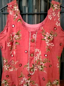 Cotton Sleeveless Kurta Set