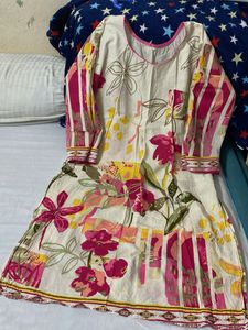 Floral Print Kurta Set (Pure Cotton)