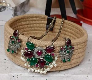 Monalisa stones Statement Necklace without Earring