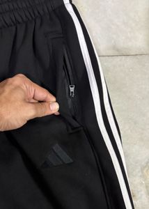 Adidas Black 3 Stripes Straight Fit SweatPants