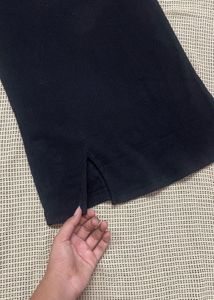 Black Ribbed Bodycon Dress