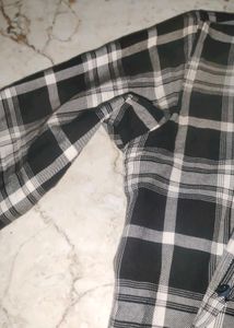 checked black and white shirt