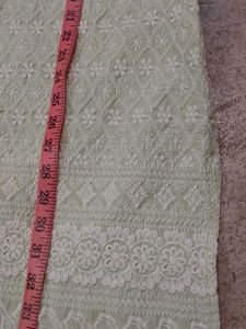 Mint Green Chikan Kari Fabric
