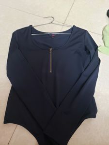 Blue Long Sleeve Bodysuit