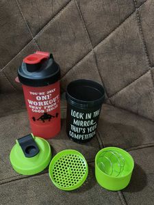 Protein Powder Container &amp; Shaker Bottles