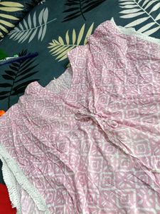Pink Patterned Beach Cover-Up