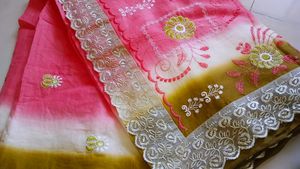 THREE SHADE UNIQUE COTTON SAREE + FREE GIFT