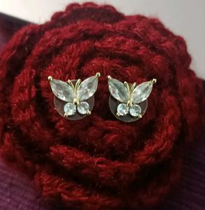 Butterfly Stud &amp; Looped Hanging Earrings