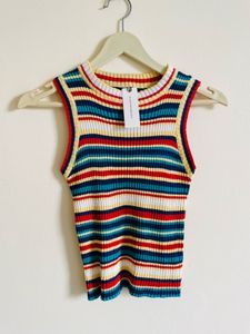 Multicolor knitted tank top