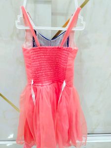 Coral &amp; Navy Embellished Party Dress