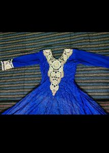 Elegant Blue Embroidered Anarkali