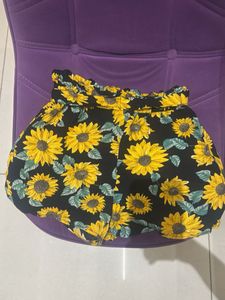 Sunflower Print Shorts