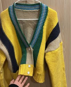 Korean Colorful Striped Knit Cardigan