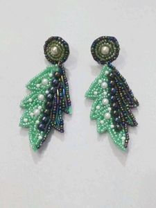 Leaf Beaded Earrings