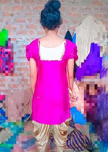 Satin Dhoti Salwar Suit